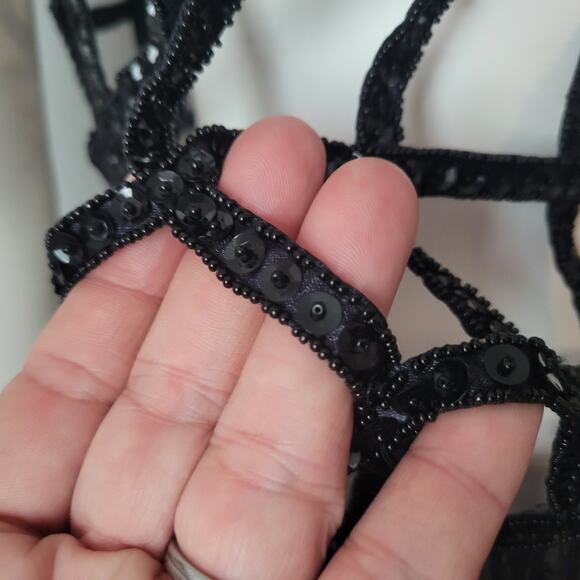 Free People Womans Sz. XS Black Sequin Cage Dress Sheer Made In India - Picture 2 of 6